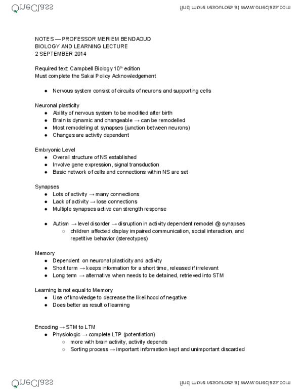 01:119:115 Lecture Notes - Lecture 1: Neuroplasticity, Signal Transduction, Reductionism thumbnail