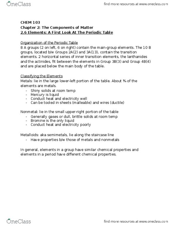 CHEM103 Chapter Notes - Chapter 2.6: Bromine, Nonmetal thumbnail