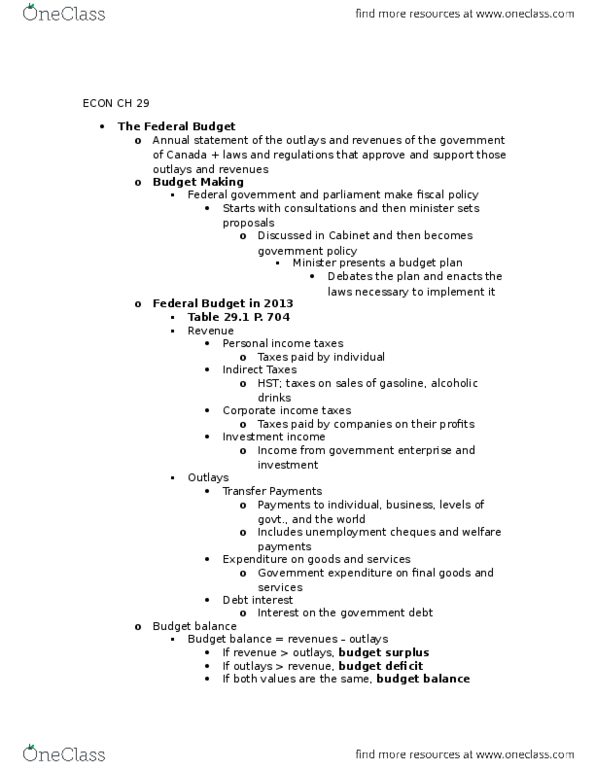 ECON 1010 Chapter Notes - Chapter 29: Laffer Curve, Inchoative Aspect, Production Function thumbnail