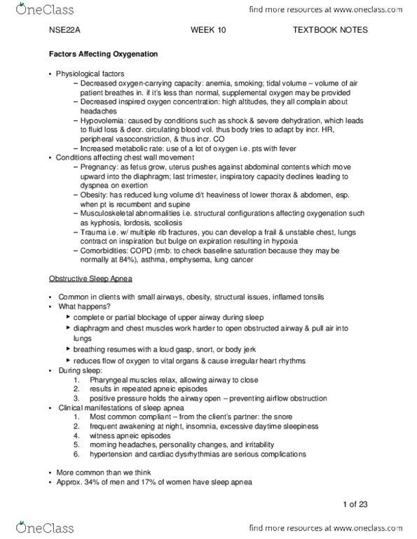 NSE 22A/B Chapter Notes - Chapter 29 & 38: Stridor, Scoliosis, Chylothorax thumbnail