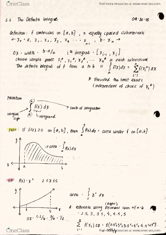 MATH 11B Lecture Notes - Lecture 3: Integral thumbnail