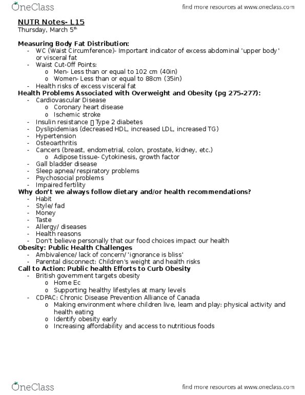 NUTR 120 Lecture Notes - Lecture 15: Public Health, Stroke, Coronary Artery Disease thumbnail