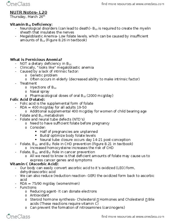 NUTR 120 Lecture Notes - Lecture 20: Collagen, Human Body, Reducing Agent thumbnail