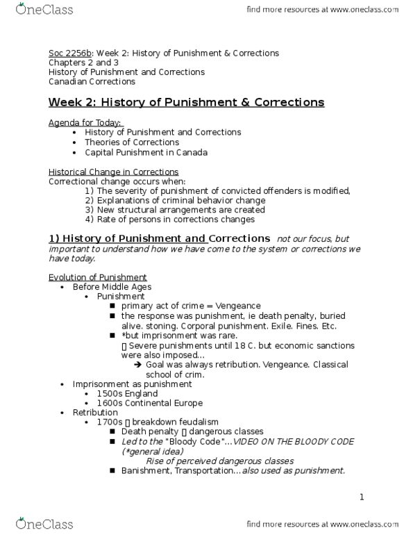 Sociology 2256A/B Lecture Notes - Lecture 2: Thesis Statement, Auburn Correctional Facility, Medical Model thumbnail