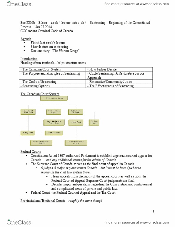 Sociology 2256A/B Lecture 4: 2256 Week 4 - ch 4 - Sentencing thumbnail