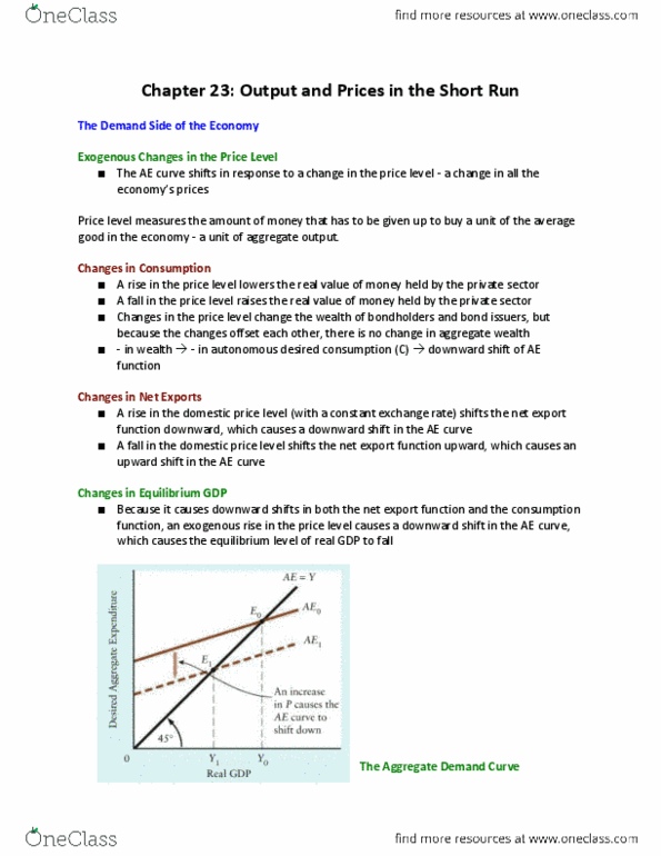 ECO100Y5 Lecture Notes - Lecture 23: Aggregate Supply, Aggregate Demand, Consumption Function thumbnail