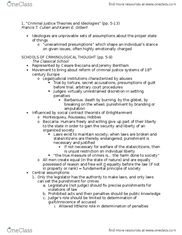 CRM/LAW C7 Chapter Notes - Chapter Ch. 1 (pp. 5-13): Scientific Method, Deinstitutionalisation, Cesare Lombroso thumbnail