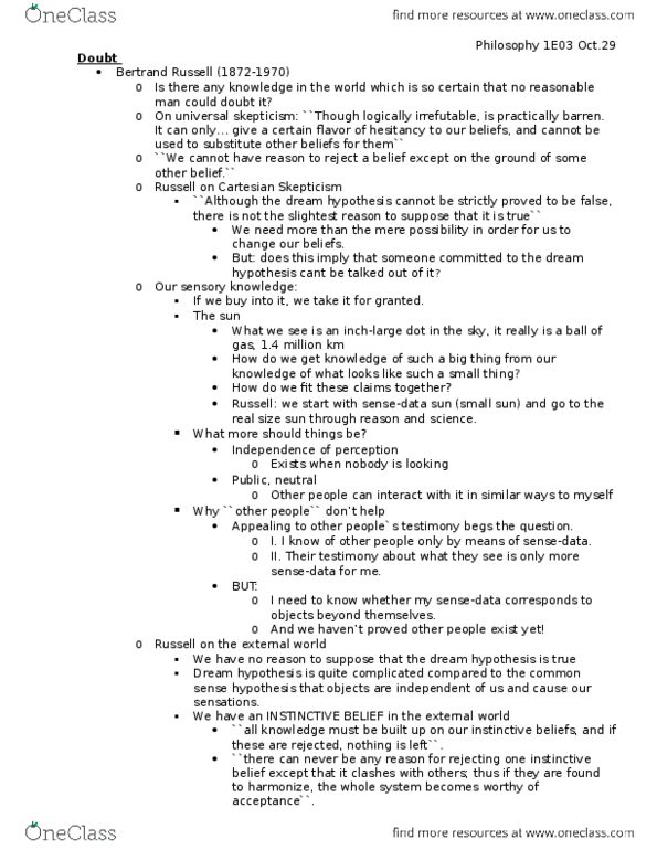 PHILOS 1E03 Lecture Notes - Lecture 7: Straw Man, Cartesian Doubt thumbnail