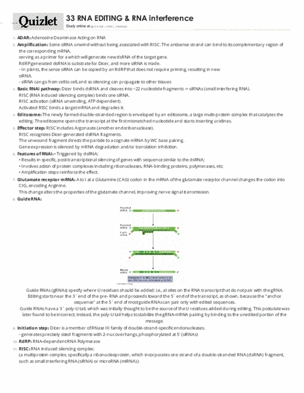 BIOL 2321 Lecture Notes - Lecture 33: Glutamine, Guide Rna, Exon thumbnail