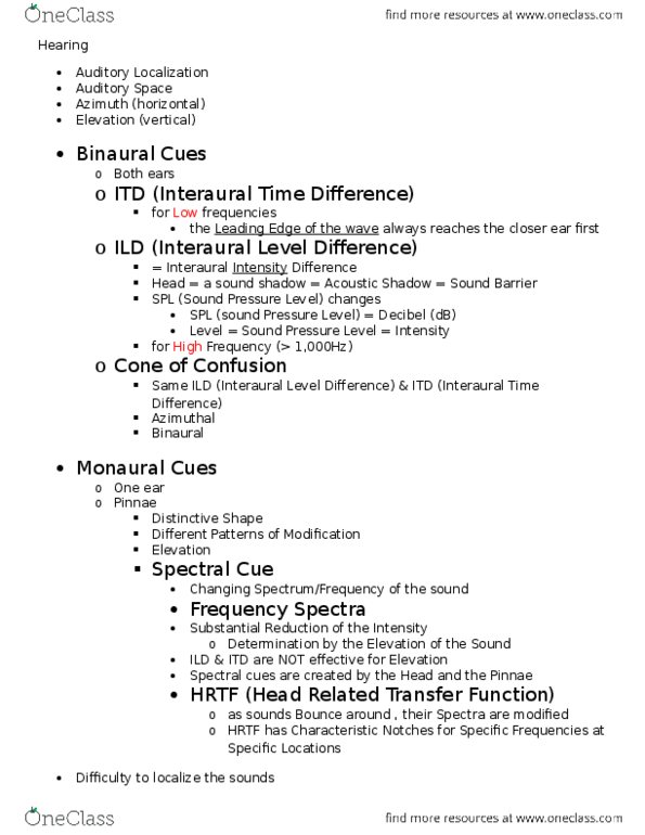 PSYC 3270 Lecture Notes - Lecture 3: Cochlea, Visual Cortex, Auditory Scene Analysis thumbnail