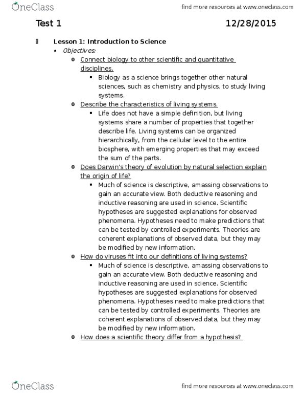 BIOL 1105 Lecture Notes - Lecture 17: Constipation, Photosystem Ii, Kinetochore thumbnail