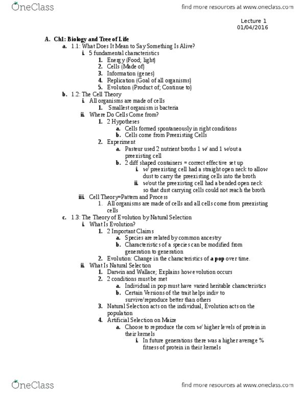 BIO SCI 94 Chapter Notes - Chapter 1: Pedometer, Ribosomal Rna, Carl Woese thumbnail
