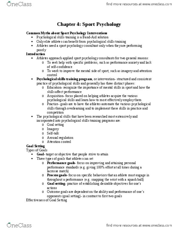 Psychology 2990A/B Chapter Notes - Chapter 4: Free Throw, Likert Scale, Pain Management thumbnail