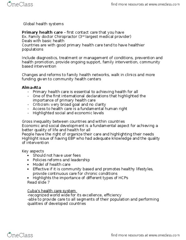 HSS 3105 Lecture Notes - Lecture 6: Traditional Medicine, World Health Report, Dermatology thumbnail