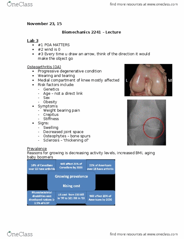 Kinesiology 2241A/B Lecture 28: 2241 Lecture 28 November 23 thumbnail