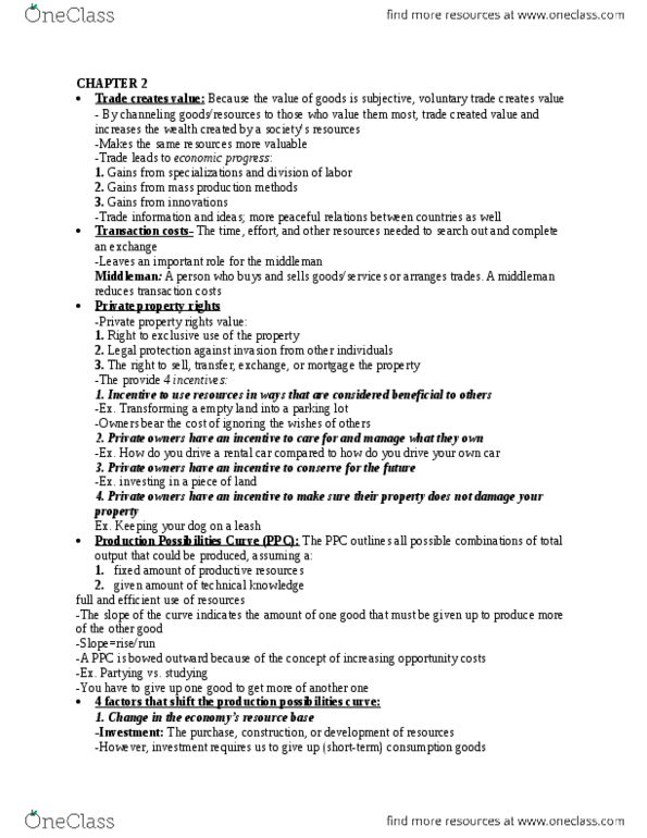 ECO-2023 Lecture Notes - Lecture 2: Oa, Opportunity Cost, Resource Allocation thumbnail