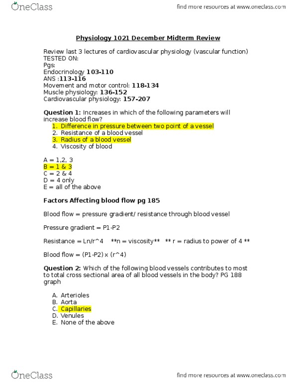 Physiology 1021 Lecture Notes - Lecture 15: Acetylcholine, Cardiac Output, Atrial Natriuretic Peptide thumbnail