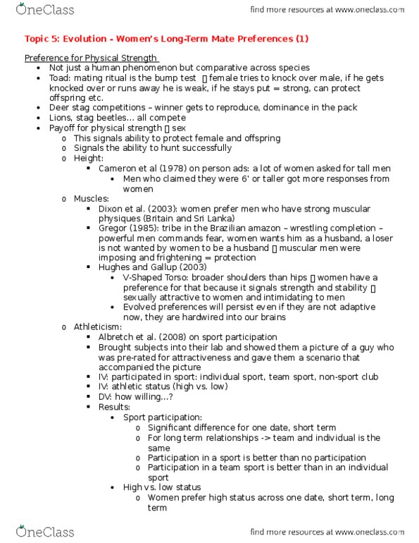 PSYCH 3AC3 Lecture Notes - Lecture 9: Masculinity, Handicap Principle thumbnail