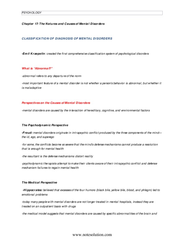 PSYA02H3 Chapter Notes -Diagnostic And Statistical Manual Of Mental Disorders, Agoraphobia, Antisocial Personality Disorder thumbnail