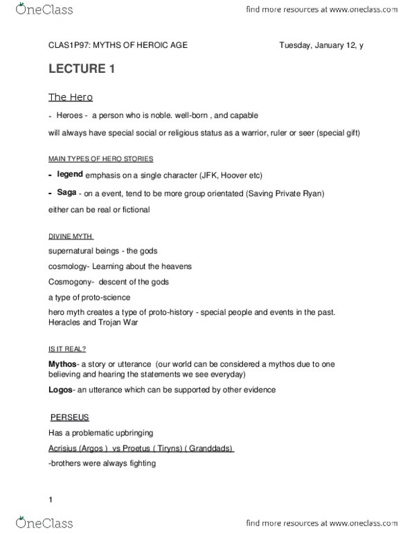 CLAS 1P97 Lecture Notes - Lecture 1: Invisibility, Urolagnia, Myrtilus thumbnail