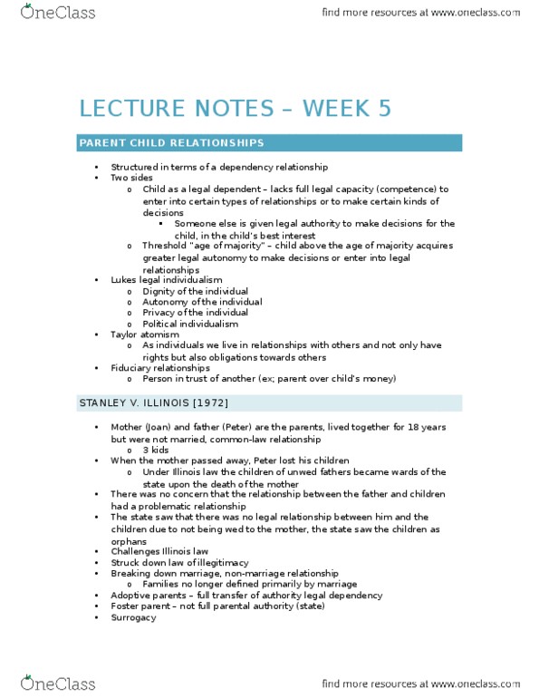 LAWS 2201 Lecture Notes - Lecture 6: Medical Necessity, Surrogacy, Atomism thumbnail