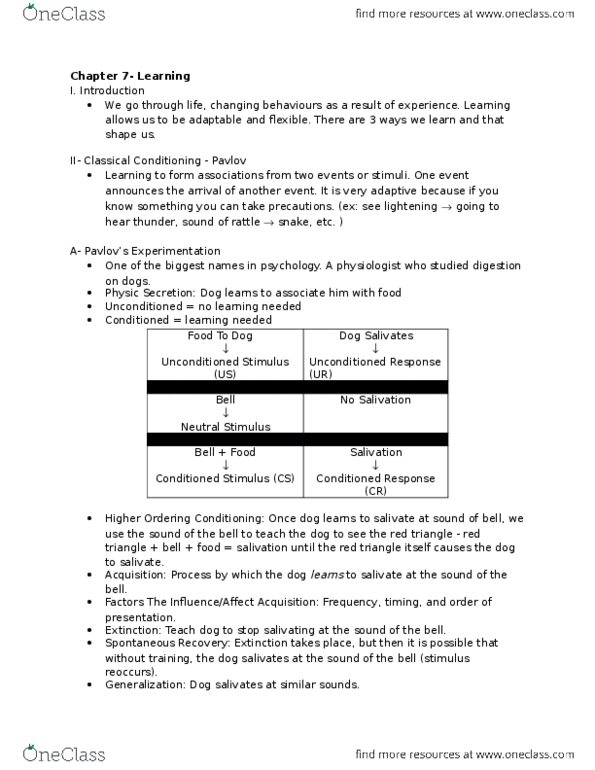 PSY 1101 Lecture Notes - Lecture 6: Bobo Doll Experiment, Reinforcement, Behaviorism thumbnail