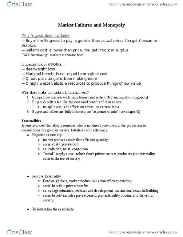 ECON 201 Lecture Notes - Lecture 5: Economic Equilibrium, Cable Television, Substitute Good thumbnail