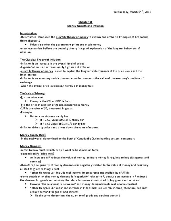 ECN 204 Chapter 11: Chapter 11 - Money Growth & Inflation thumbnail