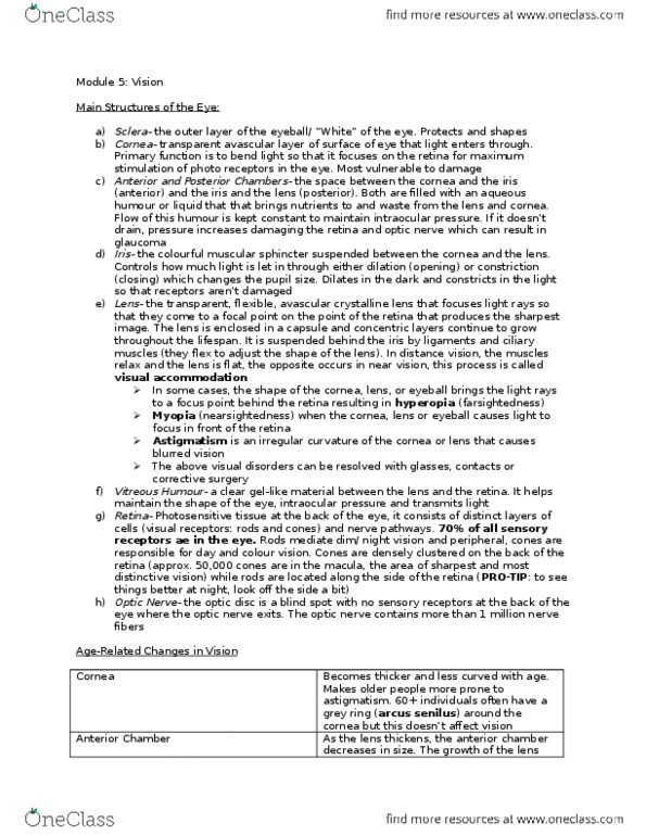 Health Sciences 3701A/B Chapter Notes -Intraocular Pressure, Aqueous Humour, Anterior Chamber Of Eyeball thumbnail