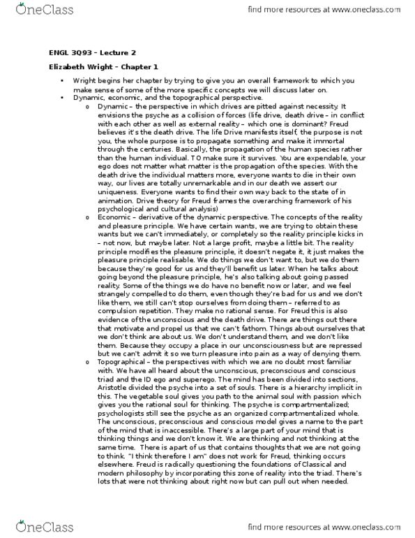 ENGL 3Q93 Lecture Notes - Lecture 2: Judith Butler, Fetishism, Antiseptic thumbnail