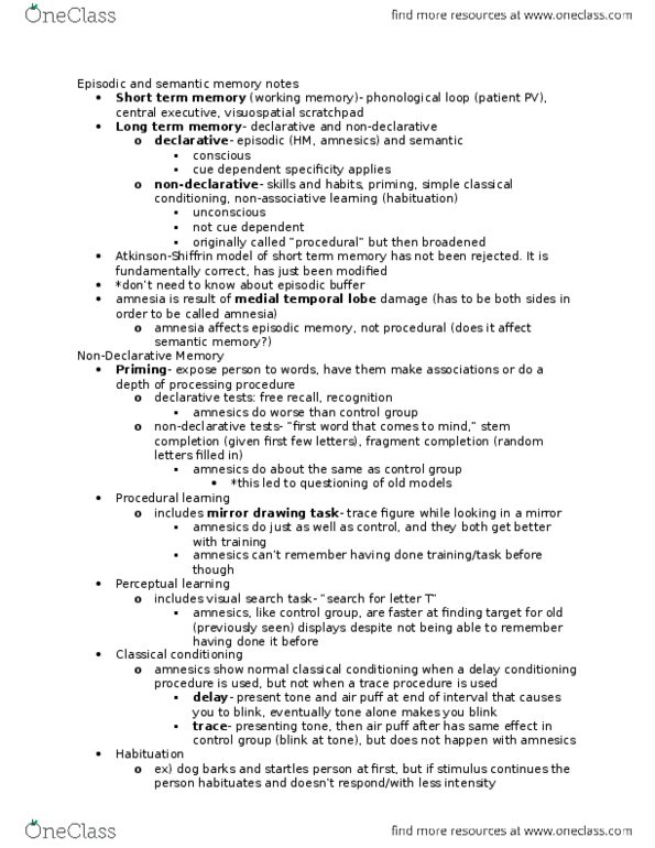 PSYC 144 Lecture Notes - Lecture 4: Tiger Woods, Retrograde Amnesia, O. J. Simpson thumbnail