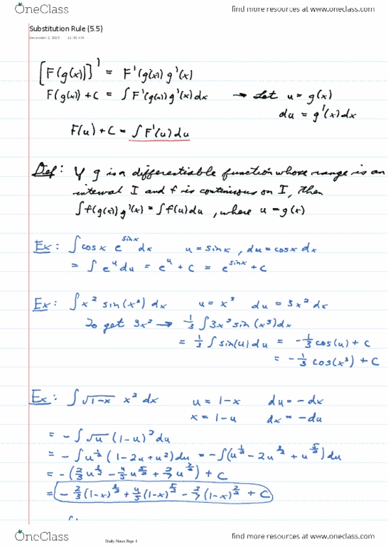 MATH100 Lecture 31: 31_Substitution Rule (5.5) thumbnail