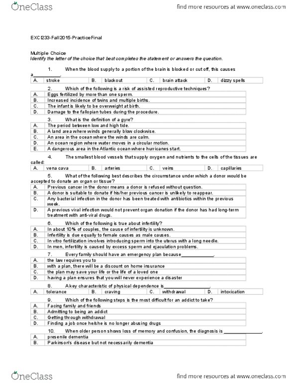 EXCI 233 Lecture Notes - Lecture 23: Mastectomy, Dihydrolipoyl Transacetylase, Venae Cavae thumbnail