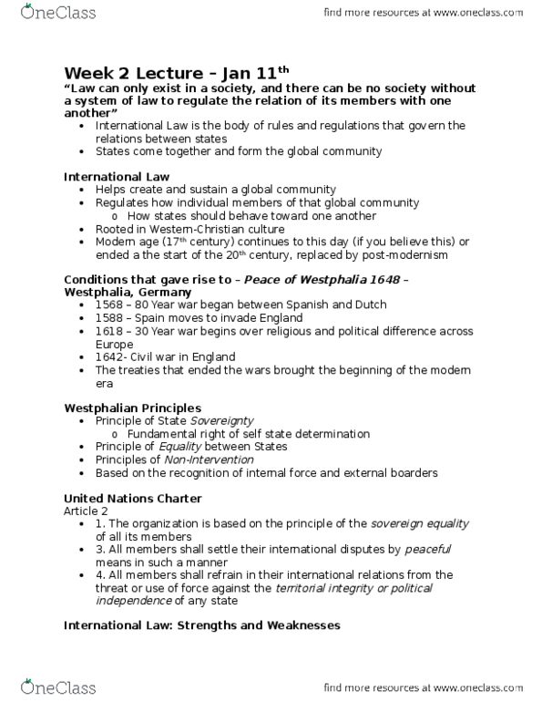 PO333 Lecture Notes - Lecture 4: United Nations General Assembly, International Law Commission, Ultimate Power thumbnail