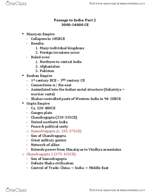 UGC 111 Lecture Notes - Lecture 14: Skandagupta, Gupta Empire, Himalayas thumbnail