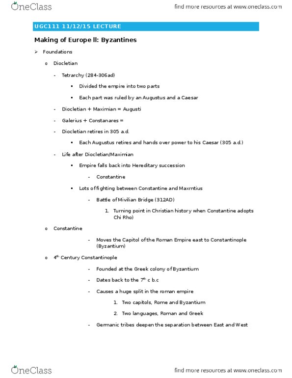 UGC 111 Lecture Notes - Lecture 1: Indo-European Languages, Ancient Greek Medicine, Scriptorium thumbnail