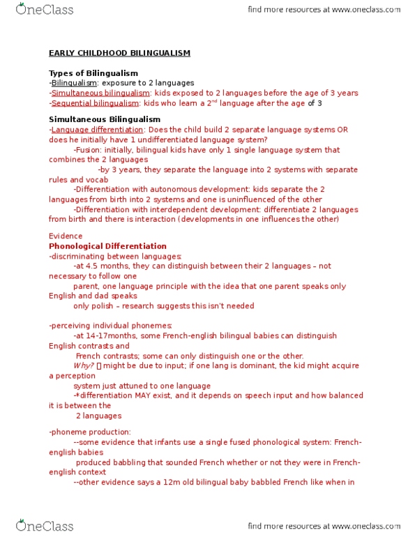 LING 3P61 Lecture Notes - Lecture 11: Code-Switching, Phoneme, Language Transfer thumbnail