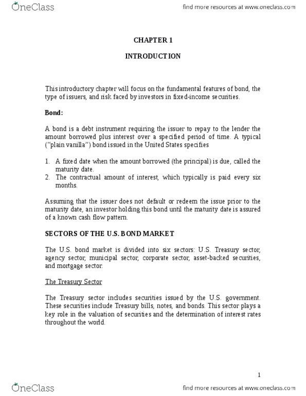 ADM 3351 Lecture Notes - Lecture 1: United States Treasury Security, Cash Flow, Market Risk thumbnail