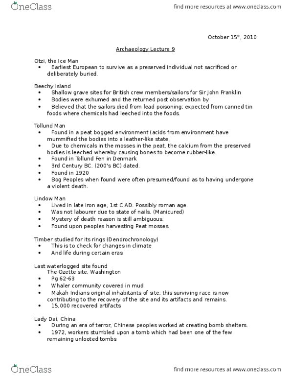 CLCV 1008 Lecture Notes - Lecture 9: Lead Poisoning, Lindow Man, Terracotta Army thumbnail