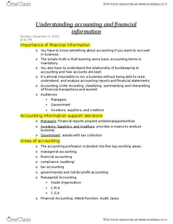 BUSI 1600U Lecture Notes - Lecture 16: Financial Accounting, Tax Accounting In The United States, Financial Statement thumbnail