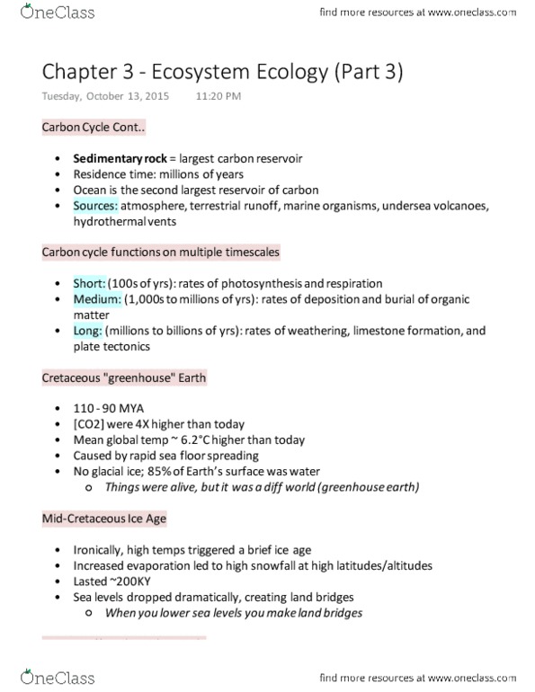 ENV100Y5 Lecture Notes - Lecture 16: Nitrogen Fixation, Phosphorus Cycle, Seafloor Spreading thumbnail