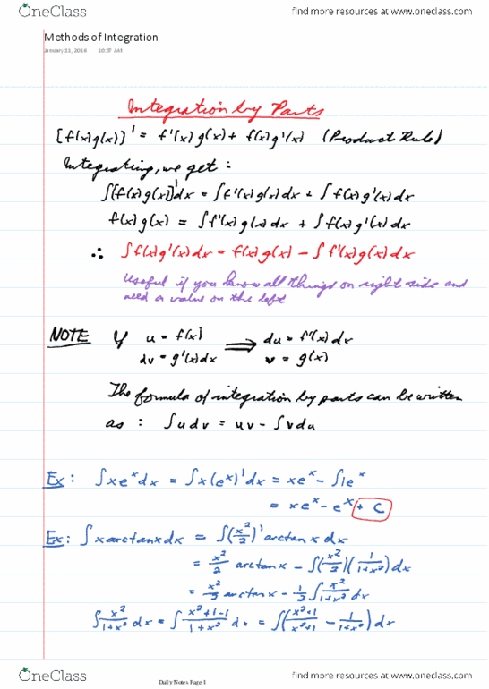 MATH101 Lecture 3: 3_Methods of Integration thumbnail
