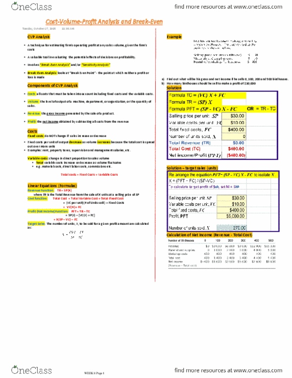 BUSI 1915U Lecture Notes - Lecture 8: Contribution Margin, Net Income, Variable Cost thumbnail