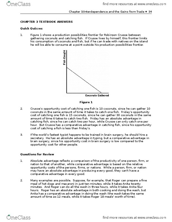 ECON 1B03 Chapter Notes - Chapter 3: Absolute Advantage, Comparative Advantage, Opportunity Cost thumbnail
