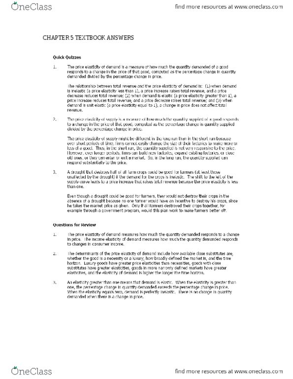 ECON 1B03 Chapter 5: CHAPTER 5 TEXTBOOK ANSWERS thumbnail