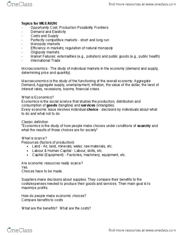 MGEA02H3 Lecture Notes - Lecture 1: Aggregate Supply, Aggregate Demand, Natural Monopoly thumbnail