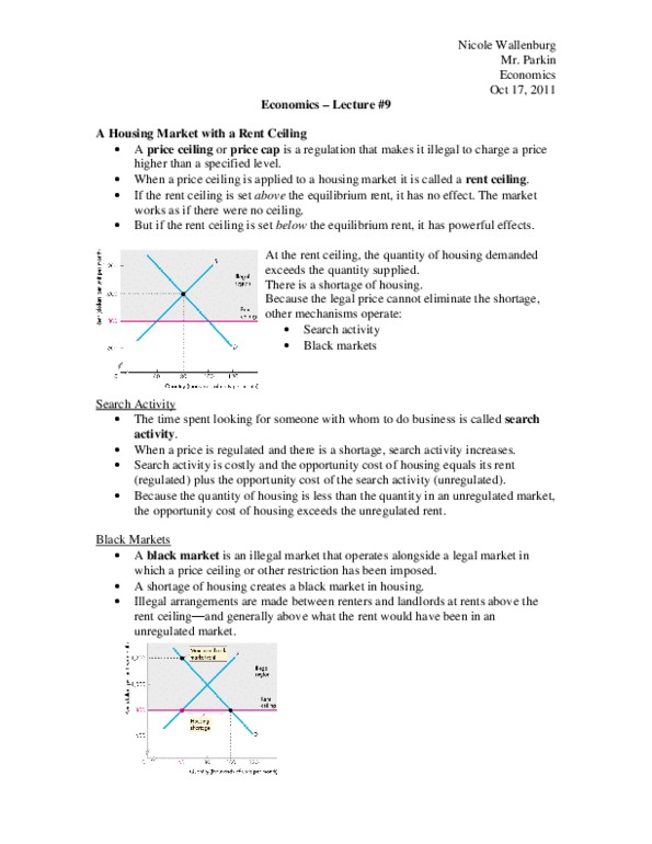 Economics 1021A/B Lecture Notes - Price Ceiling, Deadweight Loss, Avoidance Speech thumbnail