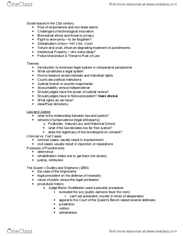 POSC 130g Lecture Notes - Lecture 1: J. Skelly Wright, John Walter Huddleston, Police Misconduct thumbnail