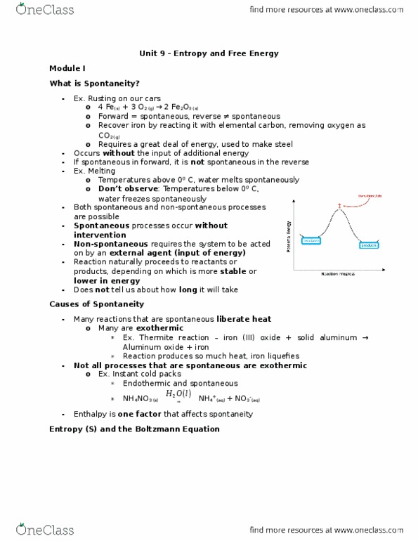 CHEM 1A03 Lecture Notes - Lecture 9: Boltzmann Constant, Joule, Tasmania thumbnail