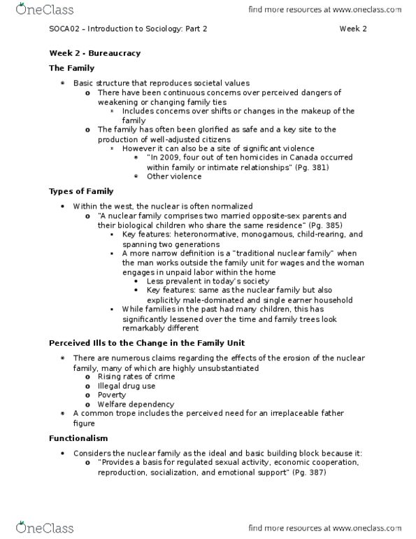 SOCA02H3 Lecture Notes - Lecture 2: Nuclear Family, Family Basic, Distant Relatives thumbnail